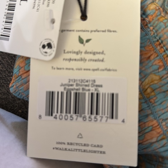 NWT Juniper Eggshell Spell Shirred dress - Picture 4 of 4